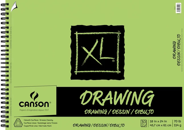 Canson XL Side Wire Drawing Pad, 18 X 24 Inches, 70 Lb, 30 Sheets 3 Canson XL Side Wire Drawing Pad, 18 X 24 Inches, 70 Lb, 30 Sheets