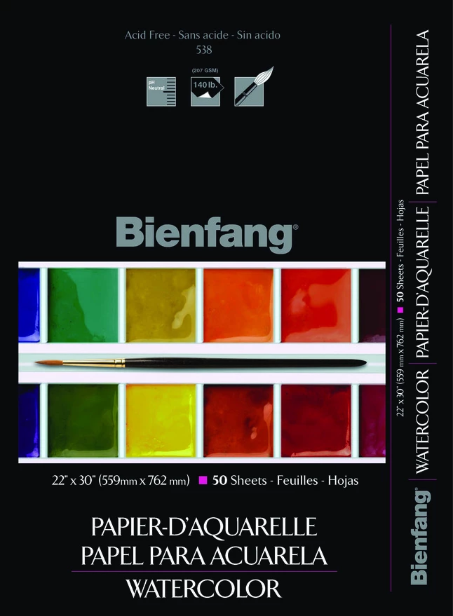 Bienfang Sulphite Extra Rough Students Watercolor Sheets, 130 Lb, 22 X 30 Inches, Pack Of 50 Sheets 3 Bienfang Sulphite Extra Rough Students Watercolor Sheets, 130 Lb, 22 X 30 Inches, Pack Of 50 Sheets