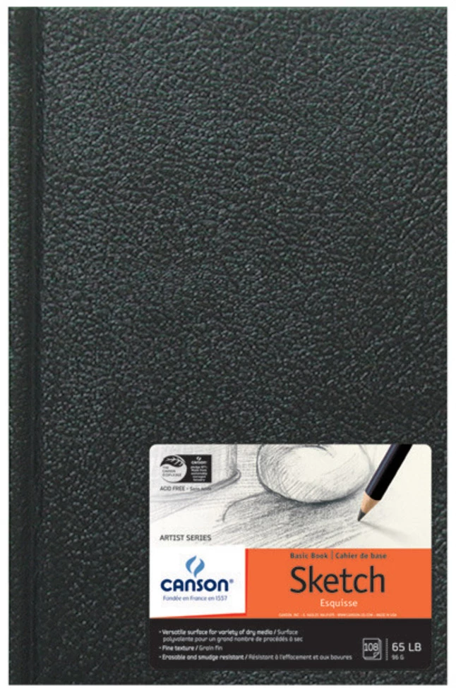 Canson Basic Hardcover Sketchbook, 5-1/2 X 8-1/2 Inches, 65 Lb, 108 Sheets 3 Canson Basic Hardcover Sketchbook, 5-1/2 X 8-1/2 Inches, 65 Lb, 108 Sheets