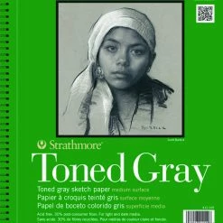 Strathmore 400 Series Toned Gray Drawing Pad, 9 X 12 Inches, 80 Lb, 50 Sheets