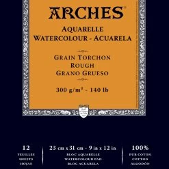 Arches Aquarelle Watercolor Pad, 9 X 12 Inches, Rough Grain, 140 Lb, White, 12 Sheets