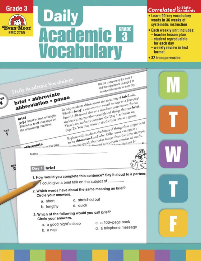 Evan-Moor Daily Academic Vocabulary, Grade 3 - Teachers Edition 3 Evan-Moor Daily Academic Vocabulary, Grade 3 - Teachers Edition