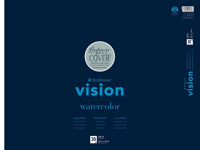Strathmore Vision Watercolor Pad, 18 X 24 Inches, 140 Lb, 30 Sheets 3 Strathmore Vision Watercolor Pad, 18 X 24 Inches, 140 Lb, 30 Sheets