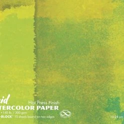 FOLIA Fluid Hot Press Easy Block Watercolor Paper, 6 X 8 Inches, 15 Sheets