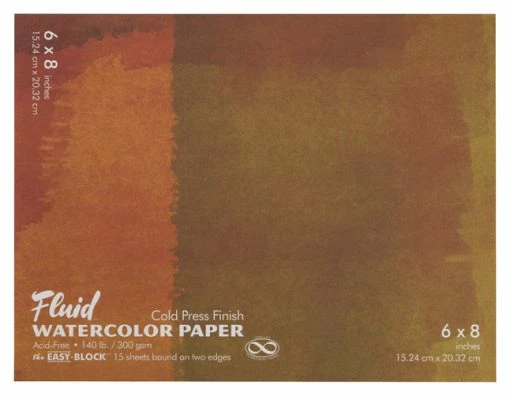 FOLIA Fluid Cold Press Easy Block Watercolor Paper, 6 X 8 Inches, 15 Sheets -Books - Literature Shop 1593333 A ecommfullsize