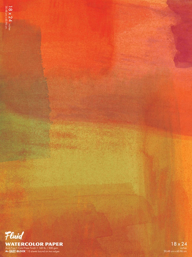 FOLIA Fluid Cold Press Easy Block Watercolor Paper, 18 X 24 Inches, 15 Sheets 3 FOLIA Fluid Cold Press Easy Block Watercolor Paper, 18 X 24 Inches, 15 Sheets