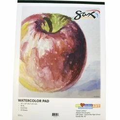 Sax Watercolor Pad, 90 Lb, 18 X 24 Inches, White, 24 Sheets
