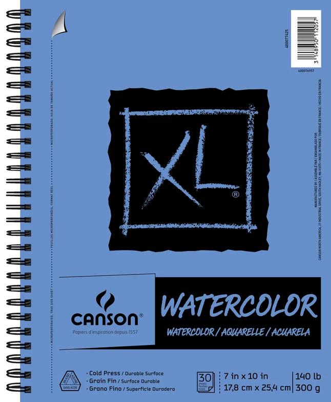 Canson XL Watercolor Pad, Side Wire, 7 X 10 Inches, 140 Lb, 30 Sheets 3 Canson XL Watercolor Pad, Side Wire, 7 X 10 Inches, 140 Lb, 30 Sheets