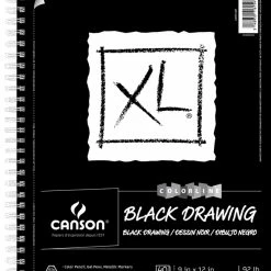 Canson XL Black Drawing Pad, Side Wire, 9 X 12 Inches, 40 Sheets