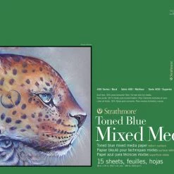 Strathmore 400 Series Toned Blue Mixed Media Pad, 18 X 24 Inches, 184 Lb, 15 Sheets