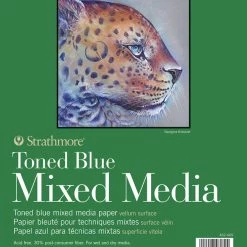 Strathmore 400 Series Toned Blue Mixed Media Pad, 9 X 12 Inches, 184 Lb, 15 Sheets