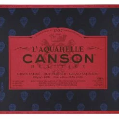 Canson L'Aquarelle Heritage Hot Press Watercolor Block, 12-1/5 X 16-1/5 Inches, 20 Sheets