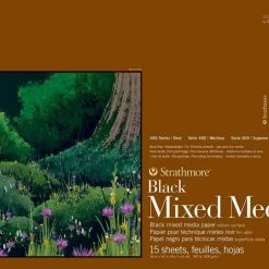 Strathmore 400 Series Mixed Media Pad, 18 X 24 Inches, 184 Lb, Black, 15 Sheets