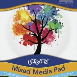 UCreate Mixed Media Pad, White, 9 X 12 Inches, 50 Sheets