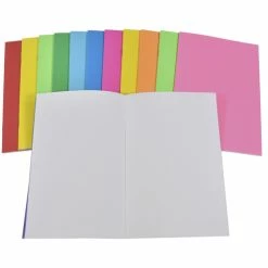 School Smart Bright Blank Books, 5-1/2 X 8-1/2 Inches, Assorted Colors, 32 Sheets, Pack Of 12