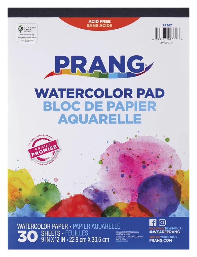 Prang Watercolor Pad, White, 9 X 12 Inches, 30 Sheets 3 Prang Watercolor Pad, White, 9 X 12 Inches, 30 Sheets