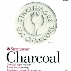 Strathmore 500 Series Charcoal Paper Pad, 18 X 24 Inches, White, 24 Sheets