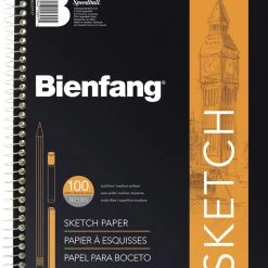 Bienfang Spiral Bound Lightweight Sketchbook, 50 Lb, 8-1/2 X 11 Inch, 100 Sheets