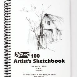 Sax 100 Artist's Sketchbook, 80 Lb, 9 X 12 Inches, White