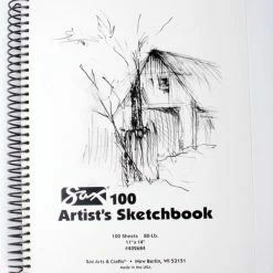 Sax 100 Artist's Sketchbook, 80 Lb, 11 X 14 Inches, White