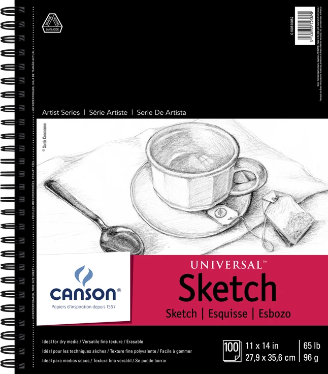 Canson Recycled Sketch Pad, 11 X 14 Inches, 65 Lb, 100 Sheets 3 Canson Recycled Sketch Pad, 11 X 14 Inches, 65 Lb, 100 Sheets