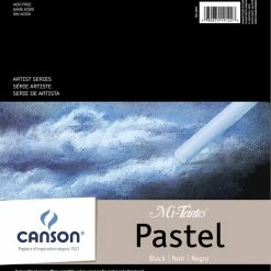 Canson Mi-Teintes Drawing Pad, 9 X 12 Inches, 98 Lb, Black, 24 Sheets