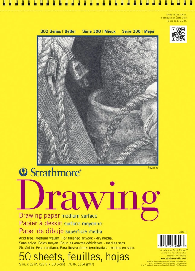 Strathmore 300 Series Drawing Pad, 9 X 12 Inches, 70 Lb, 50 Sheets 3 Strathmore 300 Series Drawing Pad, 9 X 12 Inches, 70 Lb, 50 Sheets
