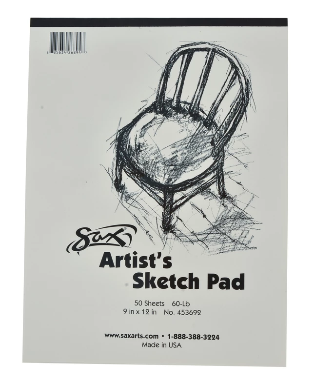 Sax Sulphite Artists Sketch Pad, 60 Lbs, 9 X 12 Inches, White, 50 Sheets 4 Sax Sulphite Artists Sketch Pad, 60 Lbs, 9 X 12 Inches, White, 50 Sheets - Image 2