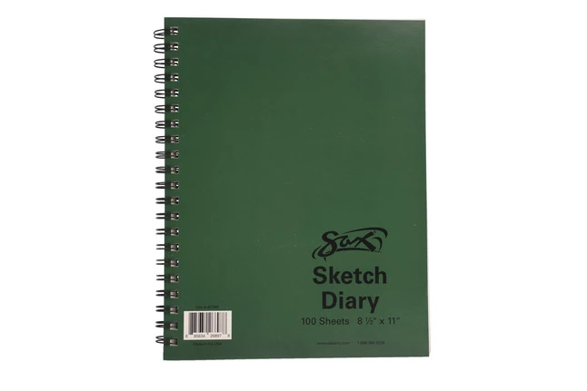Sax Sulphite Spiral Binding Artists Sketch Diary, 50 Lbs, 8-1/2 X 11 Inches, 100 Sheets, White 3 Sax Sulphite Spiral Binding Artists Sketch Diary, 50 Lbs, 8-1/2 X 11 Inches, 100 Sheets, White